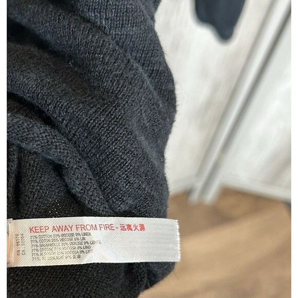 Free People Beach Button Up Shirt Size S Oversized Top Long Sleeves Black - Picture 5 of 9